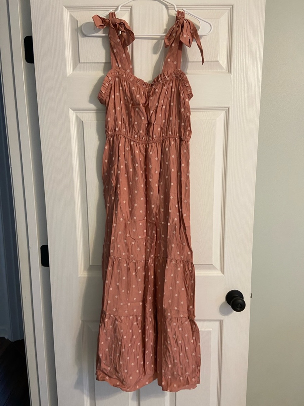 Blu Pepper Dusty Rose Polka Dot Dress